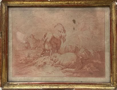 DEMARTEAU,
Chèvre.
Manière de sanguine, gravure.
