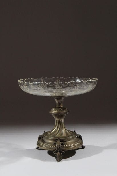 In the Baccarat Style 
Glass goblet on a...