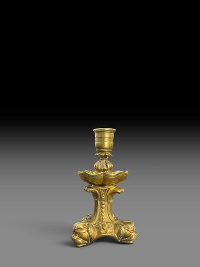 ITALY, 19th century 
Pair of chiseled bronze...