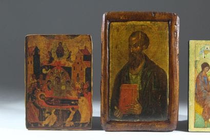 A set of three color reproductions on panels,
one...