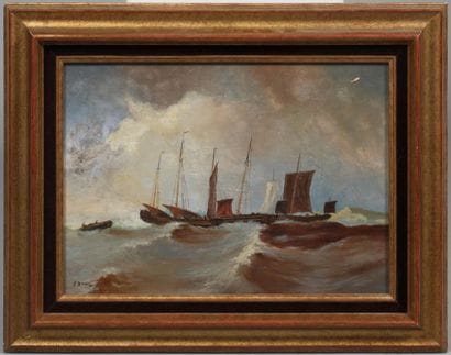 ÉCOLE FRANCAISE du XIXème siècle 
Bateaux...