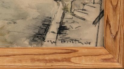 Roger BERTIN (1915-2003)
Vue d’une rue 
Dessin...