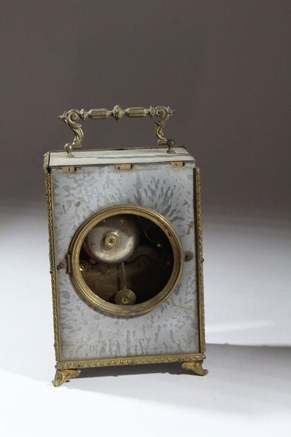 Four-legged officer's table clock made of...
