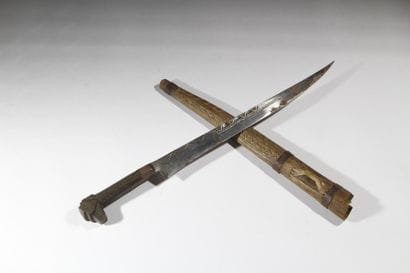 Moroccan knife with sheaths and a carved...