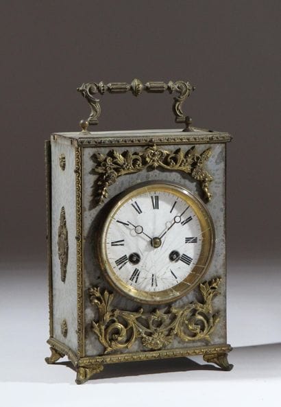 Four-legged officer's table clock made of...