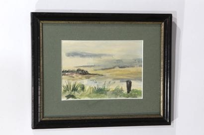 Réunion de trois aquarelles : 
- Nadine LALYS...