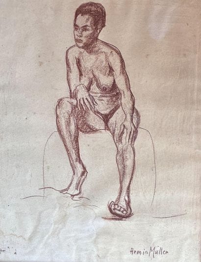 20th-Century French School,
Study of a Seated...