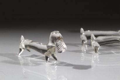 Set of twelve zoomorphic knife holders made...