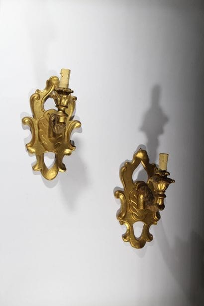 ITALY, late 19th century 
Pair of wall sconces...