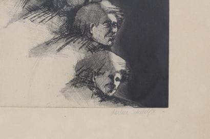 ÉCOLE MODERNE
Les visages 
Gravure en noir...