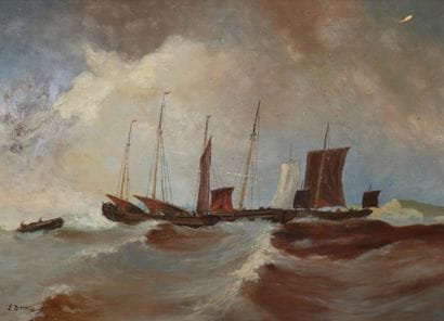 ÉCOLE FRANCAISE du XIXème siècle 
Bateaux...
