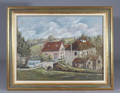 ECOLE FRANCAISE
Vue de village
Huile sur...
