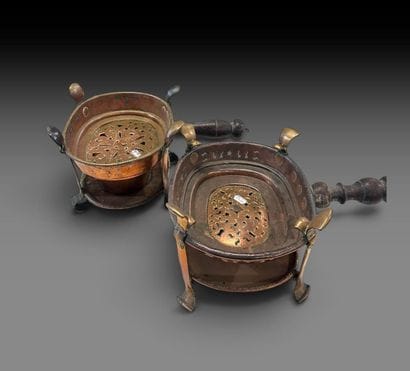 FOLK ART - 18th Century 
Pair of oval copper...