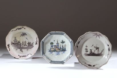 ROUEN & NEVERS - 18th century 
Set of three...