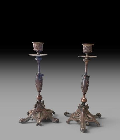 In the style of BARBEDIENNE
Pair of bronze...