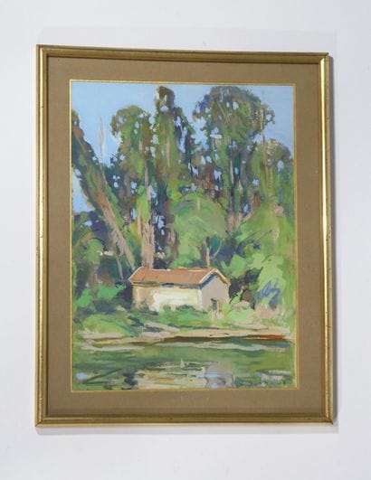 Réunion de trois aquarelles : 
- Nadine LALYS...