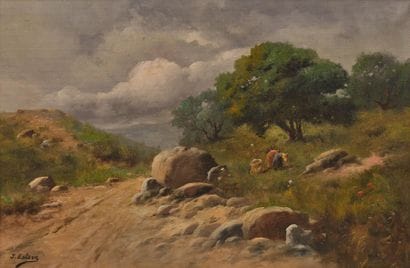 J. ESTEVE (XIX-XXème)
Les Glaneuses.
Huile...