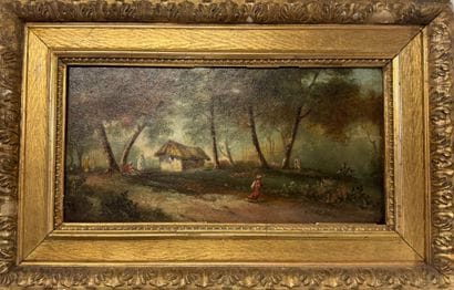 ÉCOLE MODERNE
Arabes dans la forêt.
Huile...