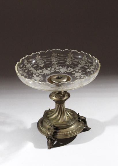 In the Baccarat Style 
Glass goblet on a...