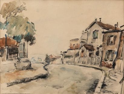 Roger BERTIN (1915-2003)
Vue d’une rue 
Dessin...