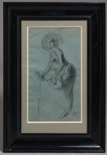Jules CHERET (1836-1932)
Femme jouant de...