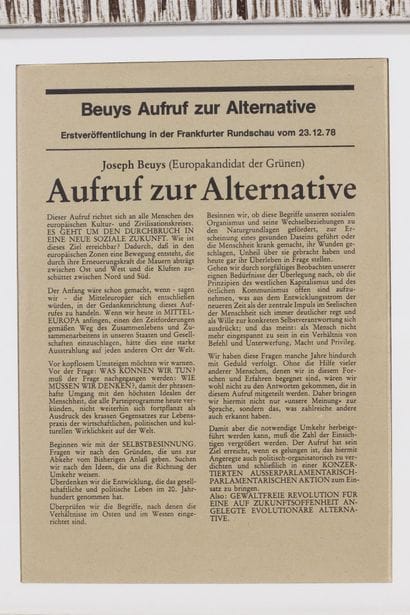 Joseph BEUYS (1921-1986)
Appel à l'initiative...