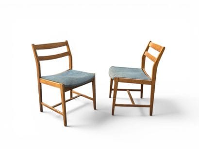 FRENCH FURNITURE
Pair of oak chairs with...