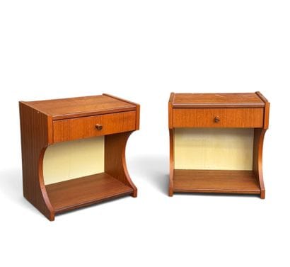 FRENCH FURNITURE
Pair of stained wooden nightstands...
