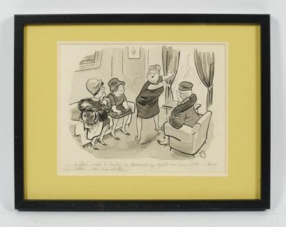 Jean BELLUS (1911–1967)
Salon Scene
Ink and...