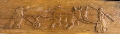 Louis SERRAT (20th century), 
Peasant Couple
Carved...