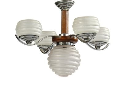 ART DECO PIECE 
Five-light pendant lamp with...
