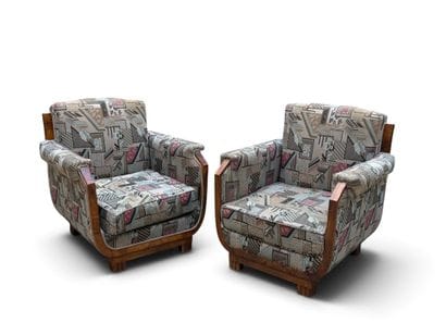 ART DECO FURNITURE 
Pair of large armchairs...