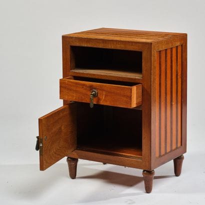ART DECO PIECE
Veneered wood nightstand with...