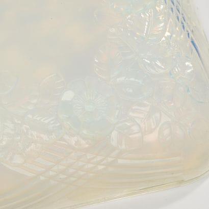 JULIEN FRANCE 
Opal-colored glass goblet...