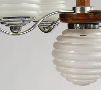 ART DECO PIECE 
Five-light pendant lamp with...
