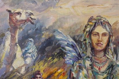 Adel YOUNESI (1885) 
Ange dans le désert
Huile...