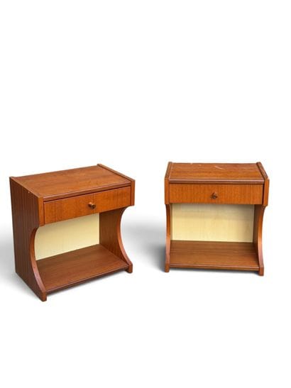 FRENCH FURNITURE
Pair of stained wooden nightstands...