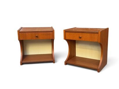 FRENCH FURNITURE
Pair of stained wooden nightstands...