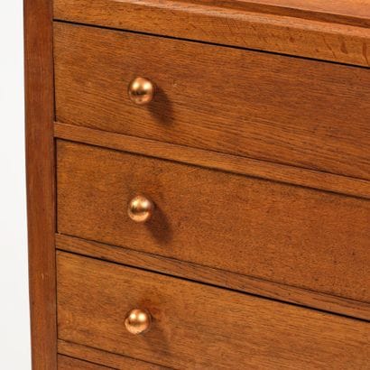 FRENCH FURNITURE
Stained oak chest of drawers...