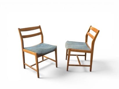 FRENCH FURNITURE
Pair of oak chairs with...