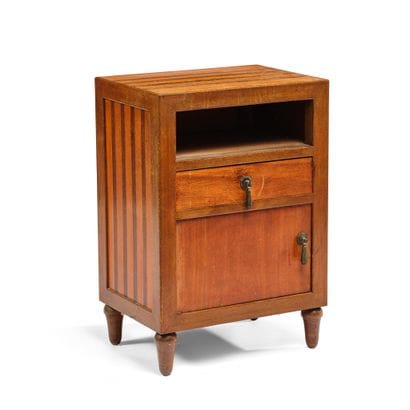 ART DECO PIECE
Veneered wood nightstand with...