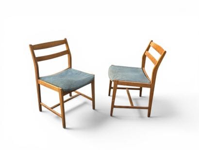 FRENCH FURNITURE
Pair of oak chairs with...