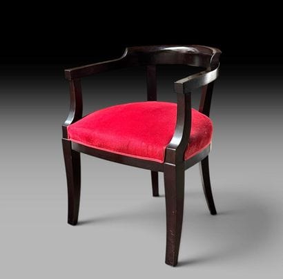 Art Deco-style office chair in black-lacquered...