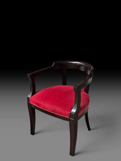 Art Deco-style office chair in black-lacquered...
