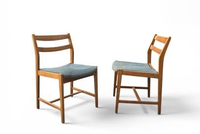 FRENCH FURNITURE
Pair of oak chairs with...