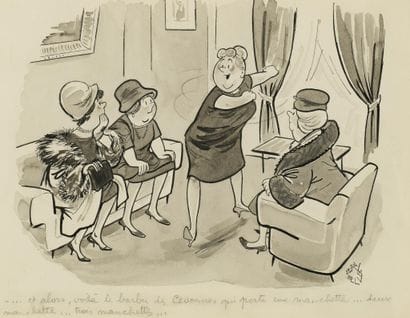 Jean BELLUS (1911–1967)
Salon Scene
Ink and...