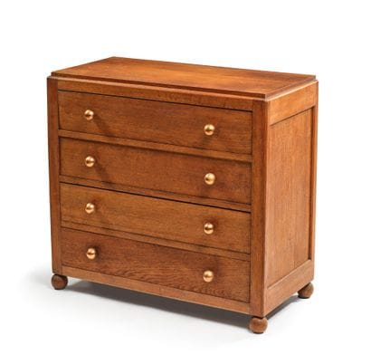 FRENCH FURNITURE
Stained oak chest of drawers...