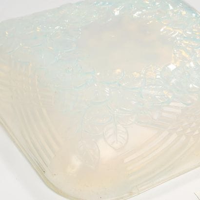 JULIEN FRANCE 
Opal-colored glass goblet...