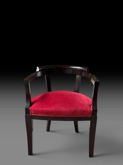 Art Deco-style office chair in black-lacquered...