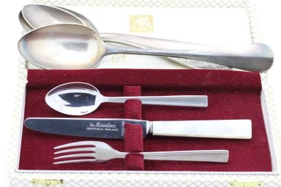 Silver plated metal cutlery including small...